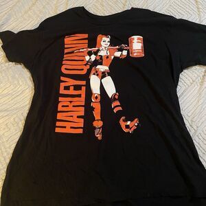 Harley‎ Quinn 2X Black Red Short Sleeve Graphic Tee DC Comics Retro